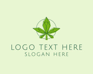 Dispensary - Minimalist Marijuana Leaf logo design