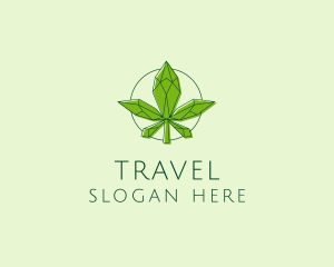 Minimalist Marijuana Leaf  logo design