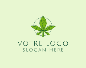 Marijuana Dispensary - Minimalist Marijuana Leaf logo design