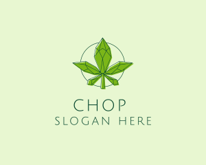 Minimalist Marijuana Leaf  logo design
