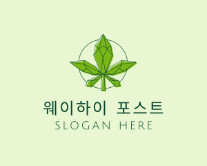 Minimalist Marijuana Leaf  logo design