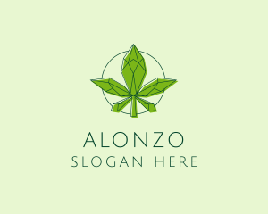 Minimalist Marijuana Leaf  logo design