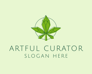 Minimalist Marijuana Leaf  logo design