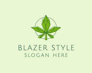 Minimalist Marijuana Leaf  logo design