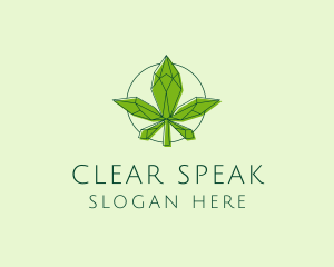 Minimalist Marijuana Leaf  logo design