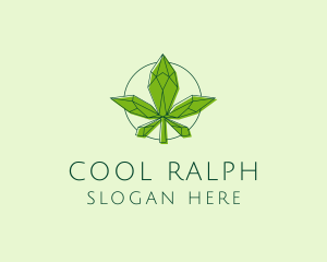 Minimalist Marijuana Leaf  logo design