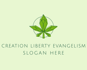 Minimalist Marijuana Leaf  logo design