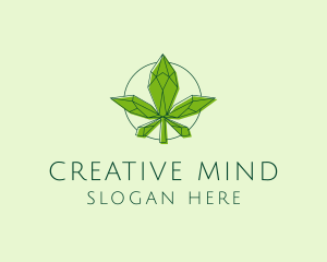 Minimalist Marijuana Leaf  logo design