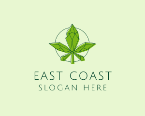 Minimalist Marijuana Leaf  logo design