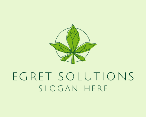 Minimalist Marijuana Leaf  logo design