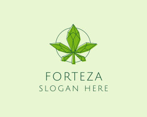 Minimalist Marijuana Leaf  logo design