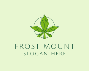 Minimalist Marijuana Leaf  logo design