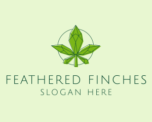 Minimalist Marijuana Leaf  logo design