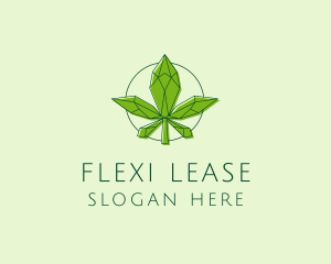 Minimalist Marijuana Leaf  logo design