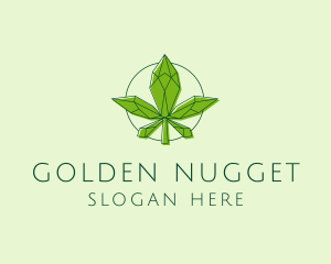 Minimalist Marijuana Leaf  logo design