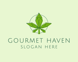 Minimalist Marijuana Leaf  logo design