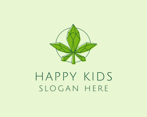 Minimalist Marijuana Leaf  logo design