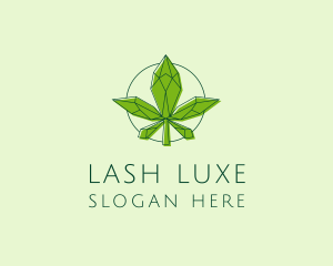 Minimalist Marijuana Leaf  logo design