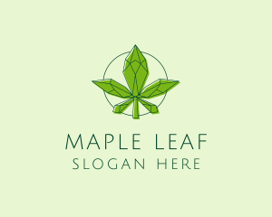 Minimalist Marijuana Leaf  logo design