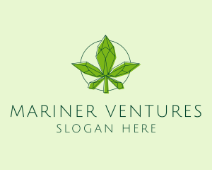 Minimalist Marijuana Leaf  logo design