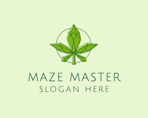 Minimalist Marijuana Leaf  logo design