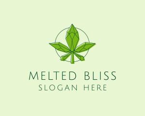 Minimalist Marijuana Leaf  logo design