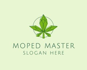 Minimalist Marijuana Leaf  logo design