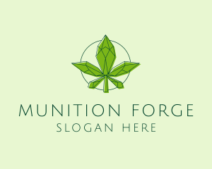 Minimalist Marijuana Leaf  logo design