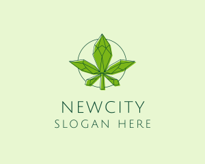 Minimalist Marijuana Leaf  logo design