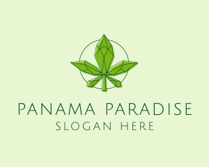 Minimalist Marijuana Leaf  logo design