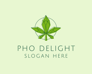 Minimalist Marijuana Leaf  logo design