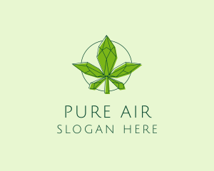 Minimalist Marijuana Leaf  logo design