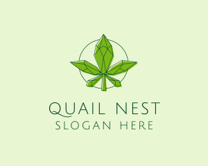 Minimalist Marijuana Leaf  logo design