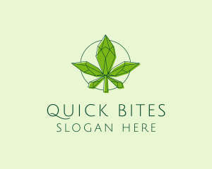 Minimalist Marijuana Leaf  logo design