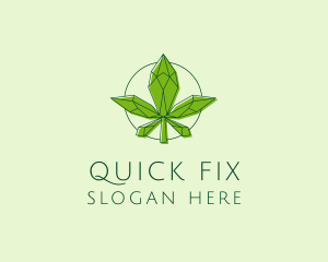 Minimalist Marijuana Leaf  logo design