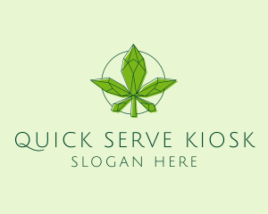 Minimalist Marijuana Leaf  logo design