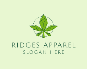 Minimalist Marijuana Leaf  logo design