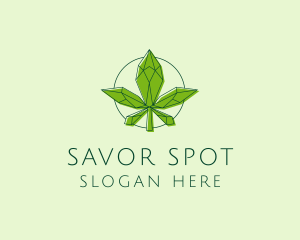 Minimalist Marijuana Leaf  logo design