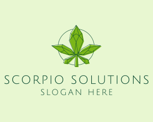 Minimalist Marijuana Leaf  logo design