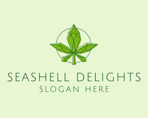 Minimalist Marijuana Leaf  logo design