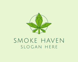 Minimalist Marijuana Leaf  logo design