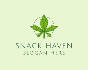 Minimalist Marijuana Leaf  logo design