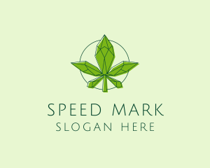 Minimalist Marijuana Leaf  logo design