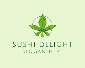 Minimalist Marijuana Leaf  logo design