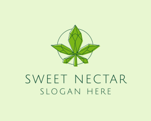 Minimalist Marijuana Leaf  logo design