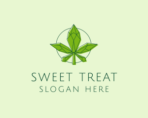 Minimalist Marijuana Leaf  logo design