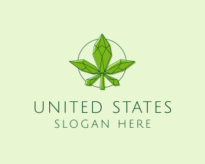 Minimalist Marijuana Leaf  logo design