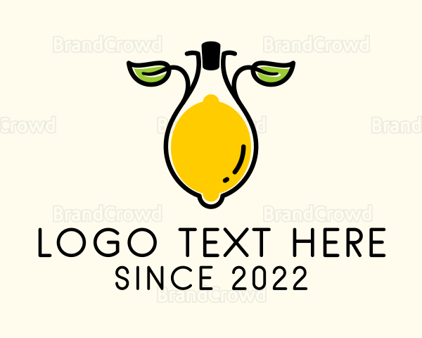 Lemon Fruit Bottle Logo