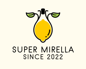 Natural - Lemon Fruit Bottle logo design