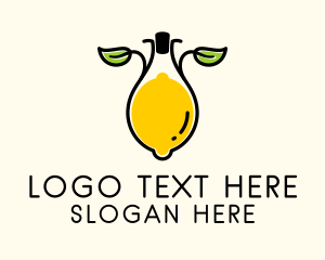 Lemon Fruit Bottle Logo